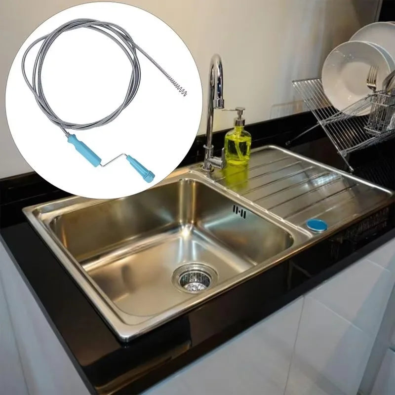 Drain Cleaner Drain Auger Flexible Metal Spring Sink Dredge Auger Plumbing Snake Clog Remover Ultra-long Sewer Dredge