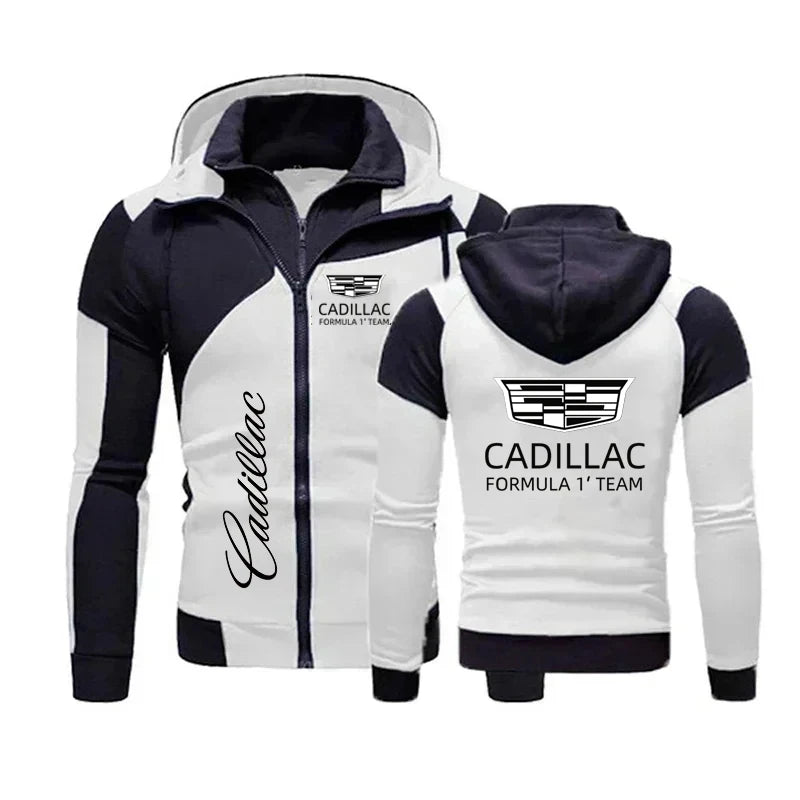 Cadillac double zip hoodie