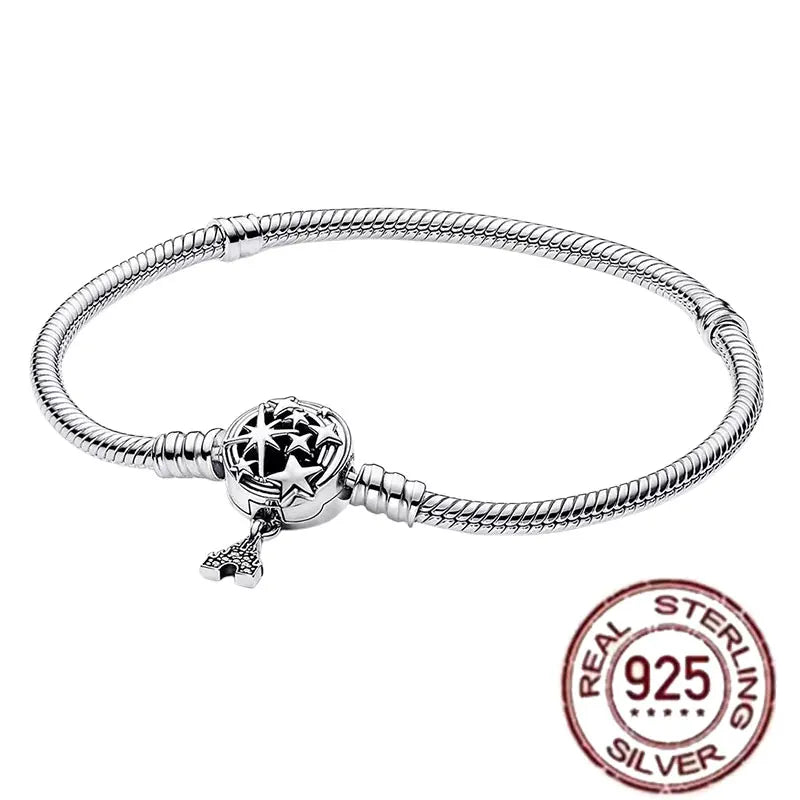 The best-selling S925 sterling silver heart-shaped crown snake bone chain is perfect for the original DlY bracelet! A perfect je