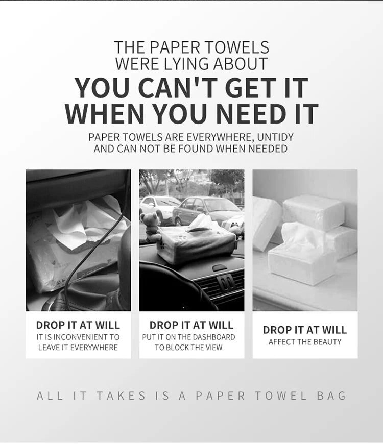 Toyota car tissue box holder flip-top design hanging car seat back tissue box PU leather high quality