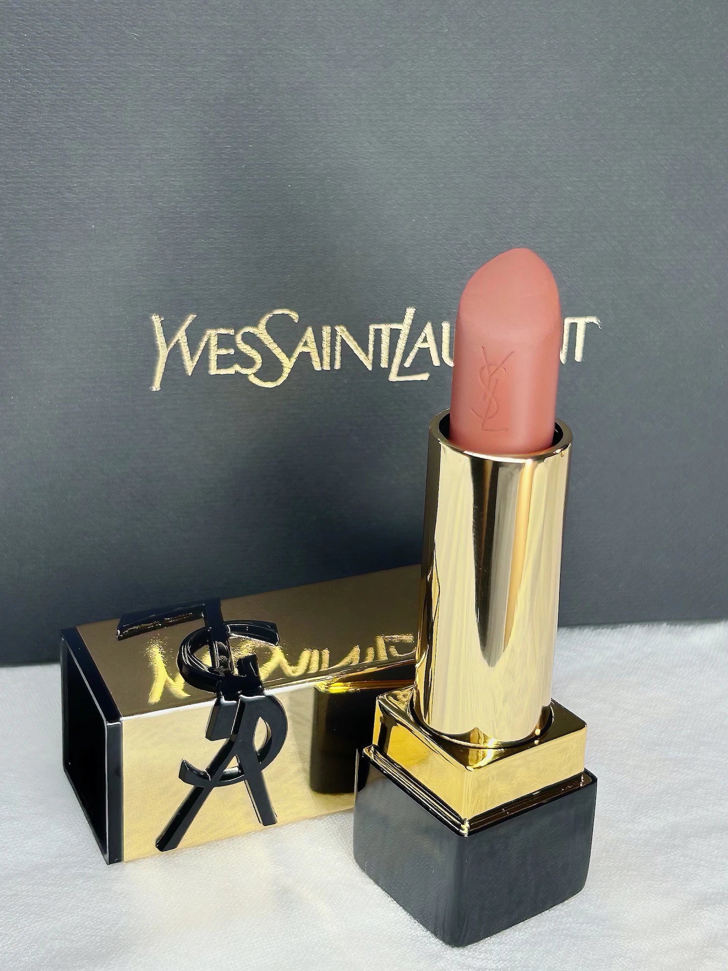 YSL Rouge Pur Couture Satin Lipstick Mini NM Nu Muse 1.3g Moisturizing Long Lasting Lipstick with Ceramides Nourishing Lip Care