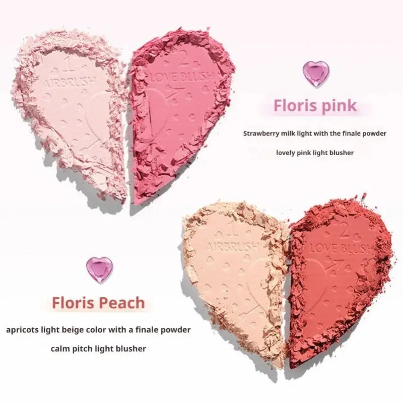 Charlotte Tilbury Shimmer Makeup Air Cushion Lightweight Moisture Oil Control Two Color Heart Shape Powder Blusher Unique Design