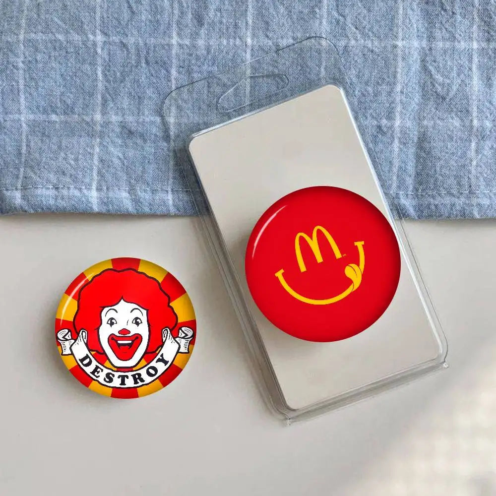 Anime Creative Tinplate Soft Button Pins Animal Icon Brooch Lapel Backpack Badge Accessories Pin Hot McDonalds logo Corp