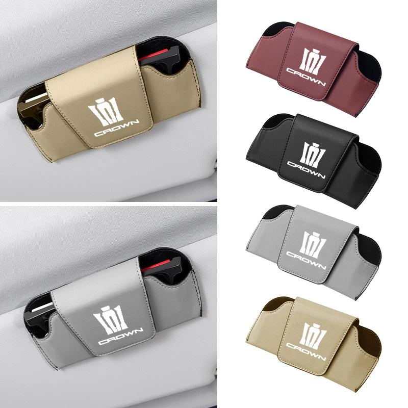 Car Sun Visor Sunglasses Case Glasses Organizers Box For Toyota Crown Corolla YARIS L Auris C-HR Hilux Vios Rav4 Prius Izoa Reiz