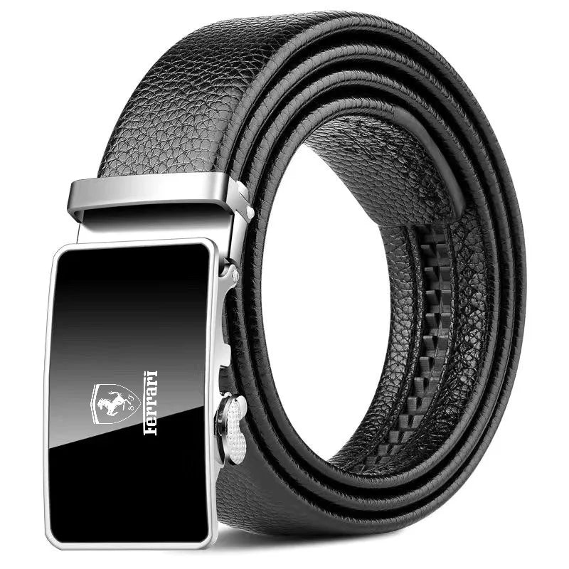 Fashion Car Logo Business Leather Belt Adjustable Waistband For Ferrari Roma Spider 296 488 SF90 360 F80 LaFerrari SF90 Stradale