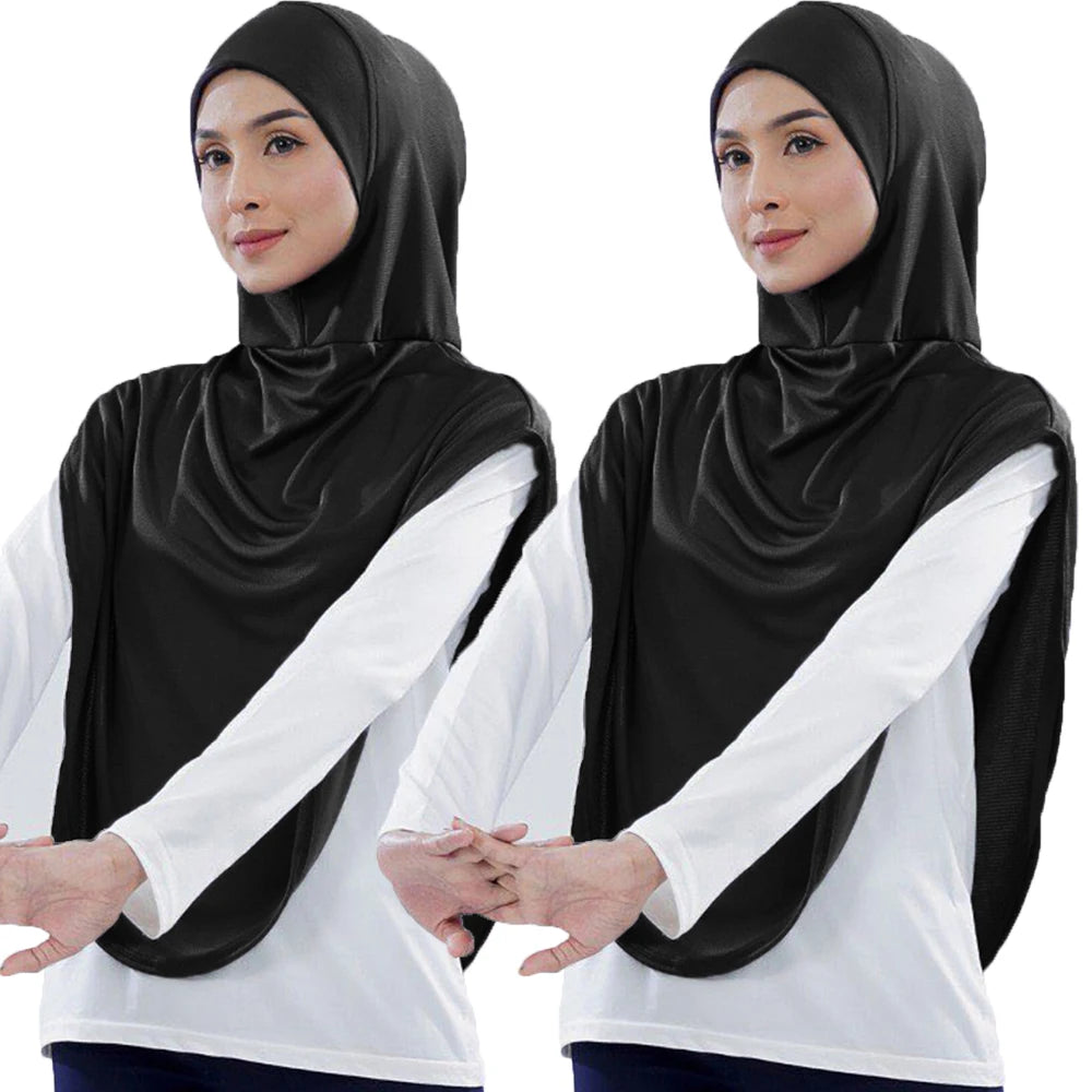 Muslim Quick-dry Sports Instant Hijabs Modest Sports Wear Undercap Jersey Hijabs Ready to Wear Scarf