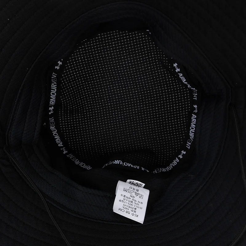 Under Armour Men's Hat, Fashionable Black Simple Fisherman's Hat, Comfortable, Breathable, Casual Fishing Sun Hat 1361527-001