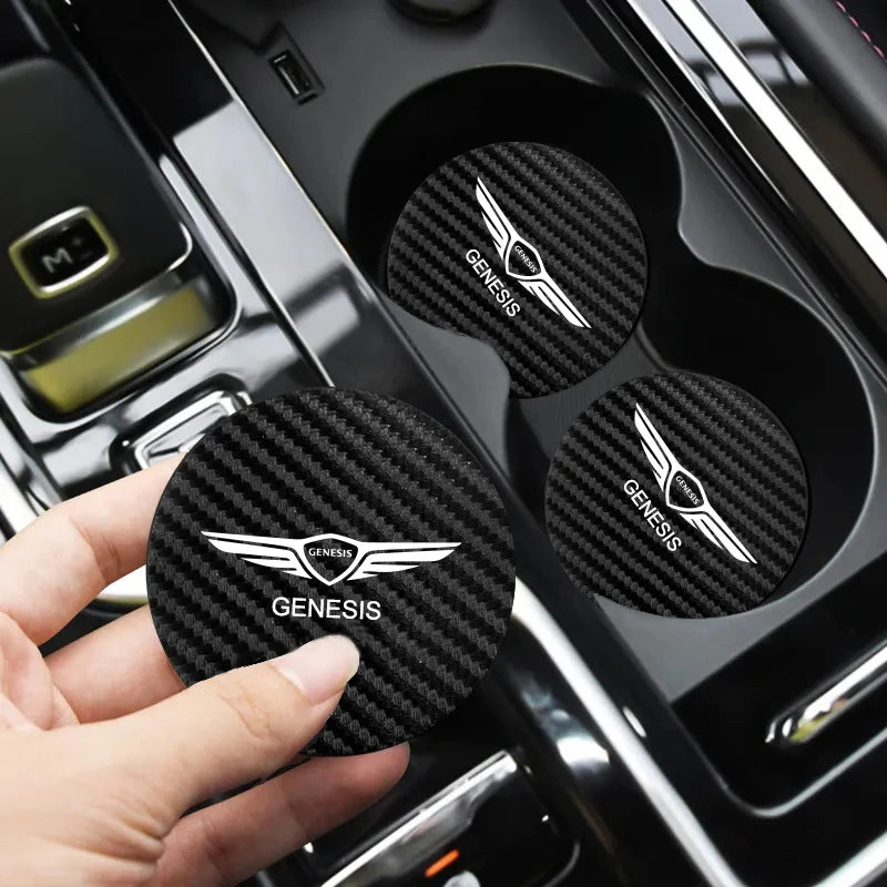 2PCS Car Cup Slot Non-Slip Mat Auto Accessories For Genesis G80 GV70 GV80 GV60 G70 Essentia Neolun G90 GV90 X