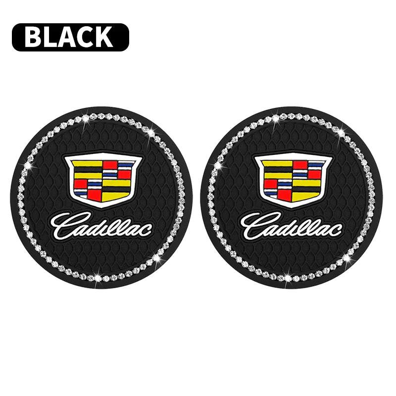 Car Non-slip Water Cup Pad Diamond Rhinestone Bling Decoration For Cadillac Escalade GT4 XT4 ATS XT5 CTS XTS RS Accessories