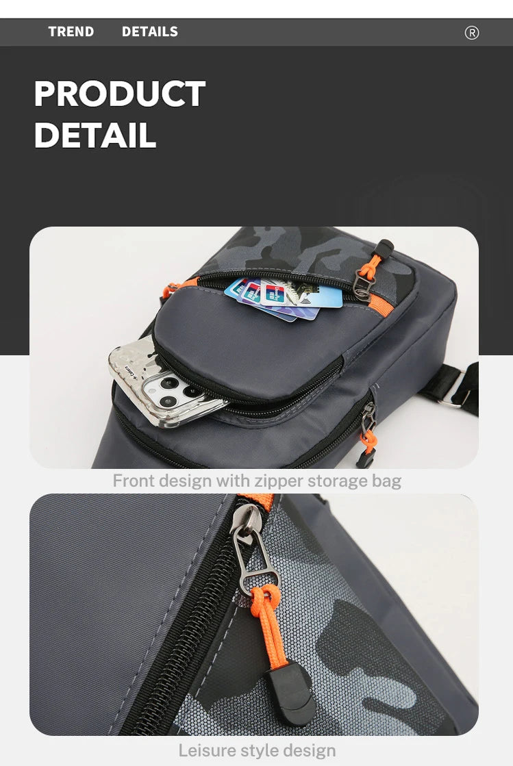 Casual Men Crossbody Shoulder Bag Chest Bag Outdoor Travel Sports For Ferrari Roma F80 296 GTB GTS SF90 Stradale Spider Spyde