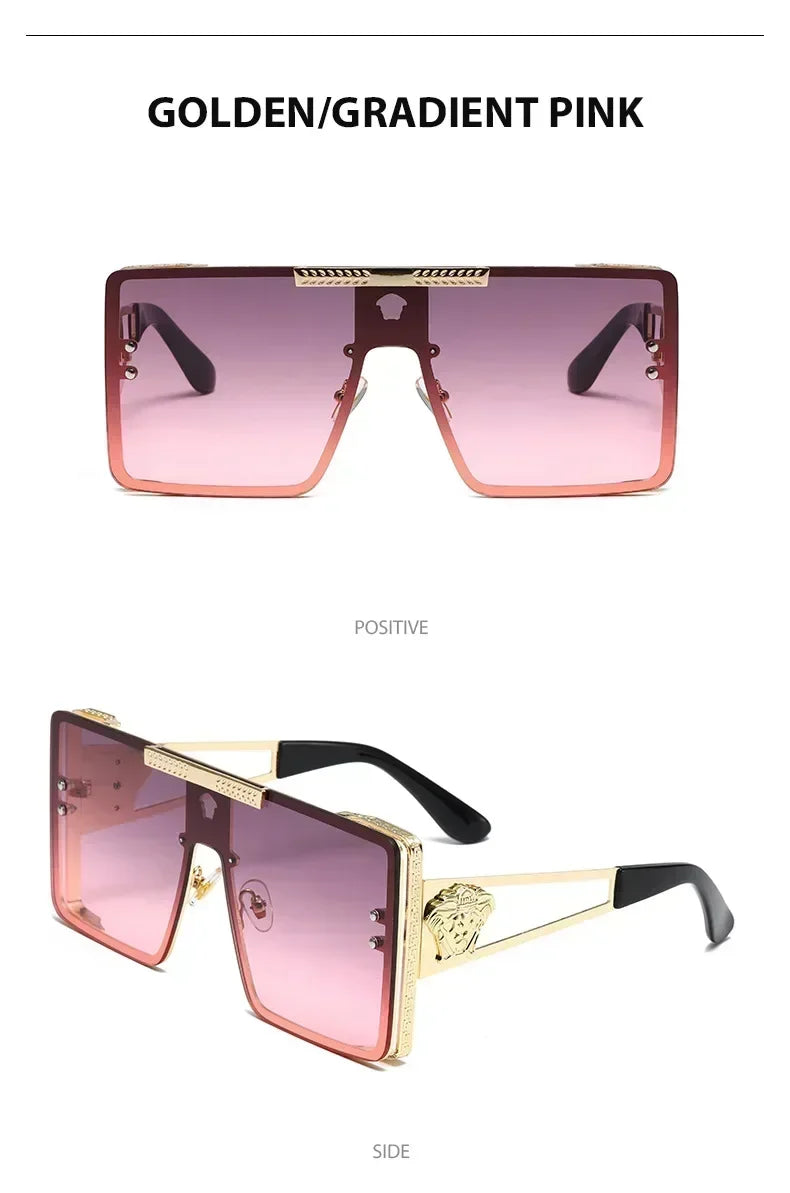 New Personality Square Big Cool Sunglasses for Men Women Fashion Retro Luxury Design Male Sun Glasses Gafas UV400 Gafas De Sol