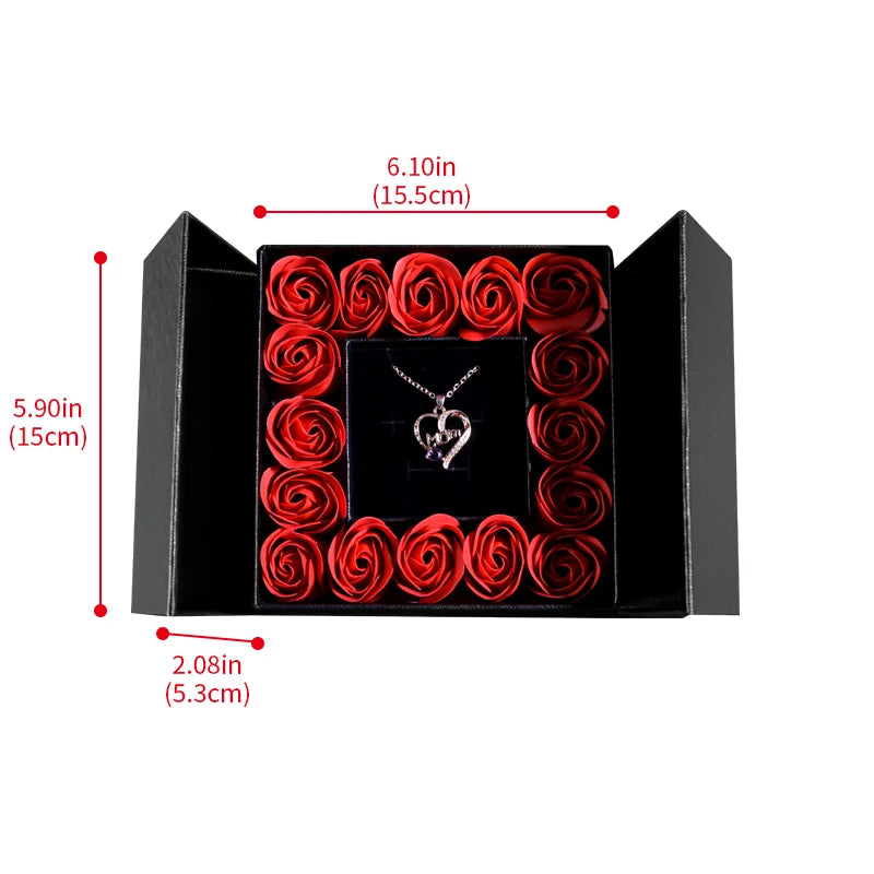 Gifts for Women Jewelry Pendant Necklace /w Soap Eternal Rose Gift Box Mother's Day Necklace Jewelry Wedding Anniversary Gifts