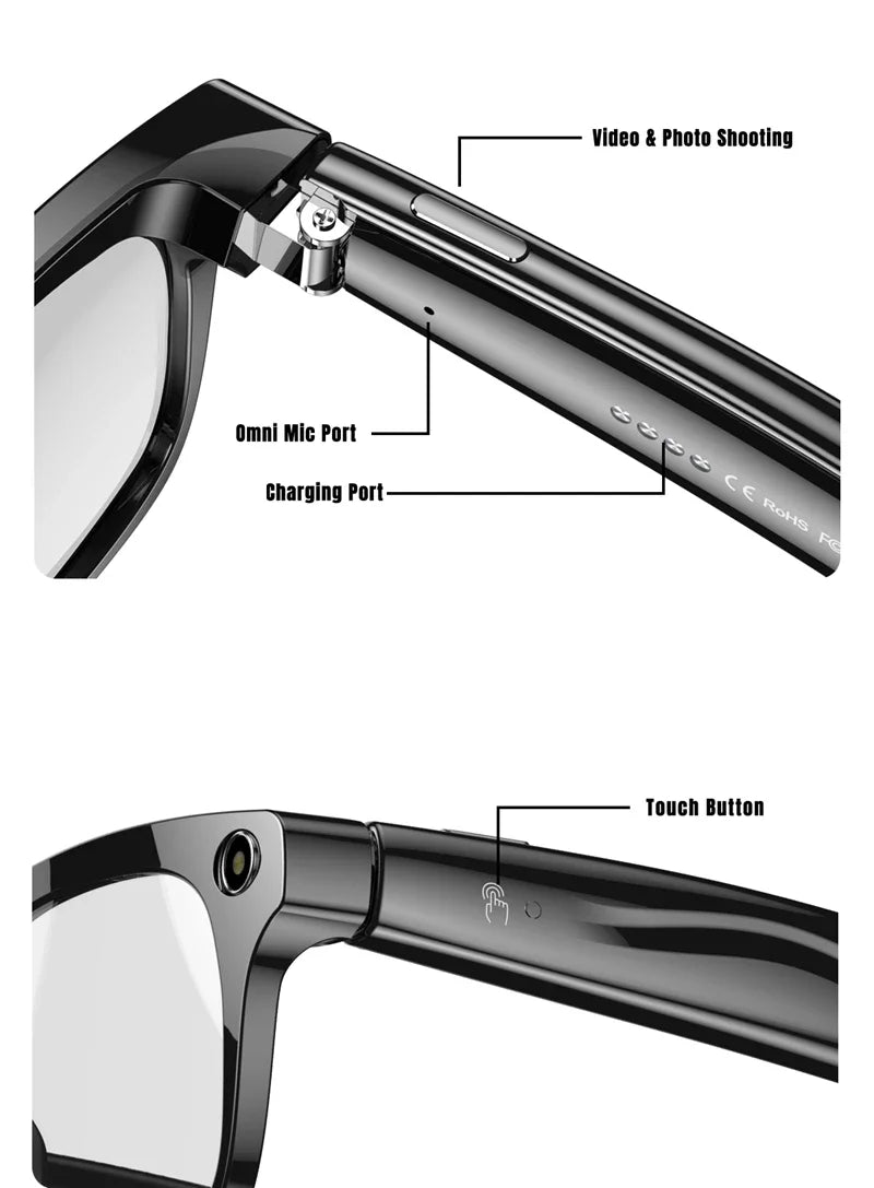 Xiaomi Smart AI Glasses HD 8K Photochromic Multifunction Bluetooth Calling Voice Assistant Music Player Translate Camera Glasses
