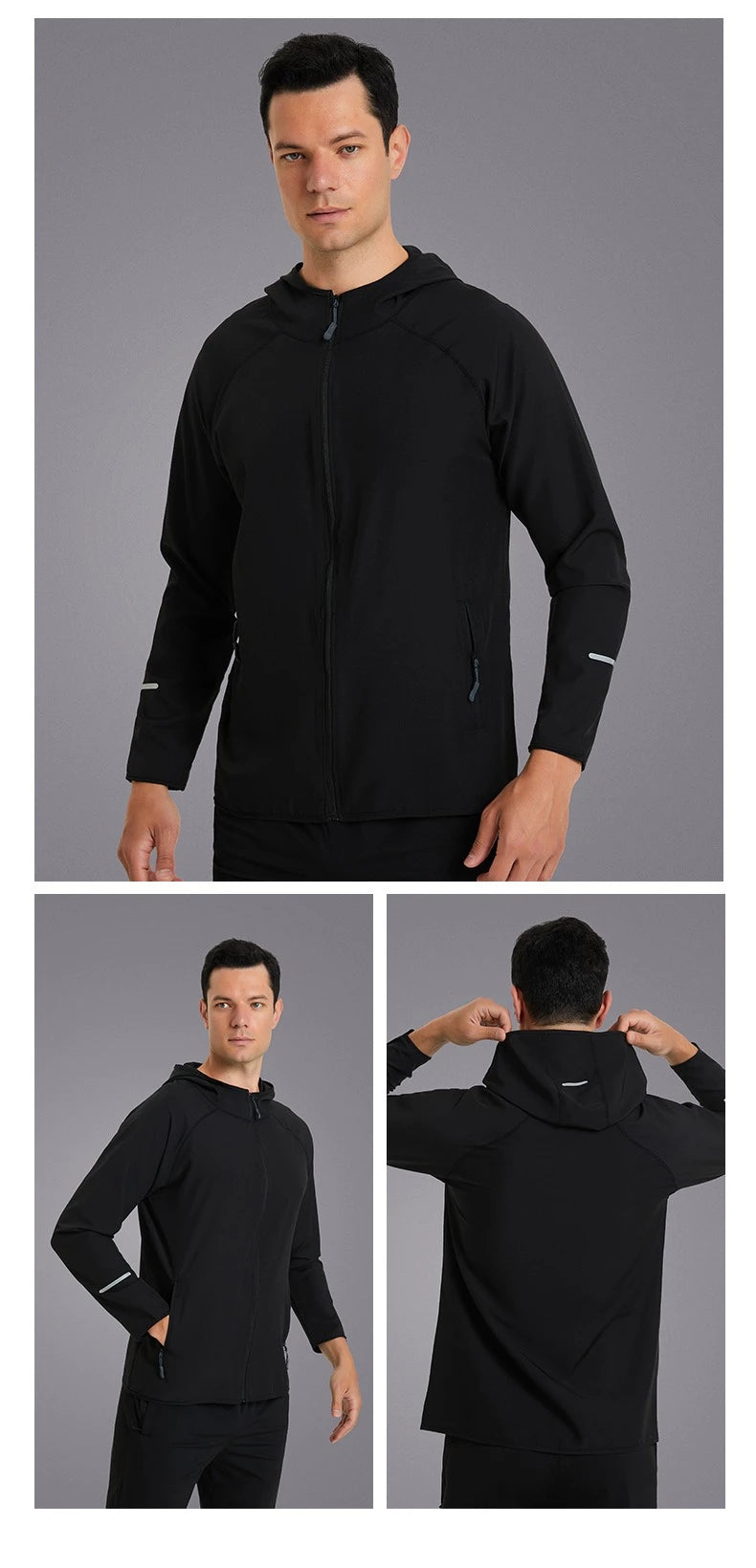 2026 Autumn Long-Sleeve Hoodie Quick-Dry Outdoor Windproof Jacket Four-Way Stretch Running Coat