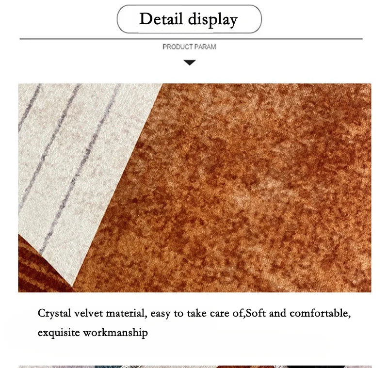Orange Geometric Carpet for Living Room Modern Luxury Decoration Home Rugs for Bedroom Big Size Non-slip Easy Cleaning Floor Mat