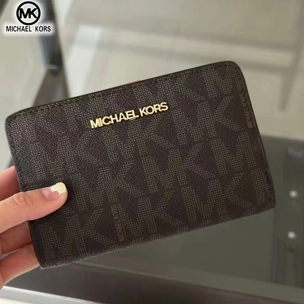 2026 New Michael Kors Women's Fashion Luxury Men's and Women's MK Leisure High end Wallet Card Bag Folding Versatile Zero Wallet