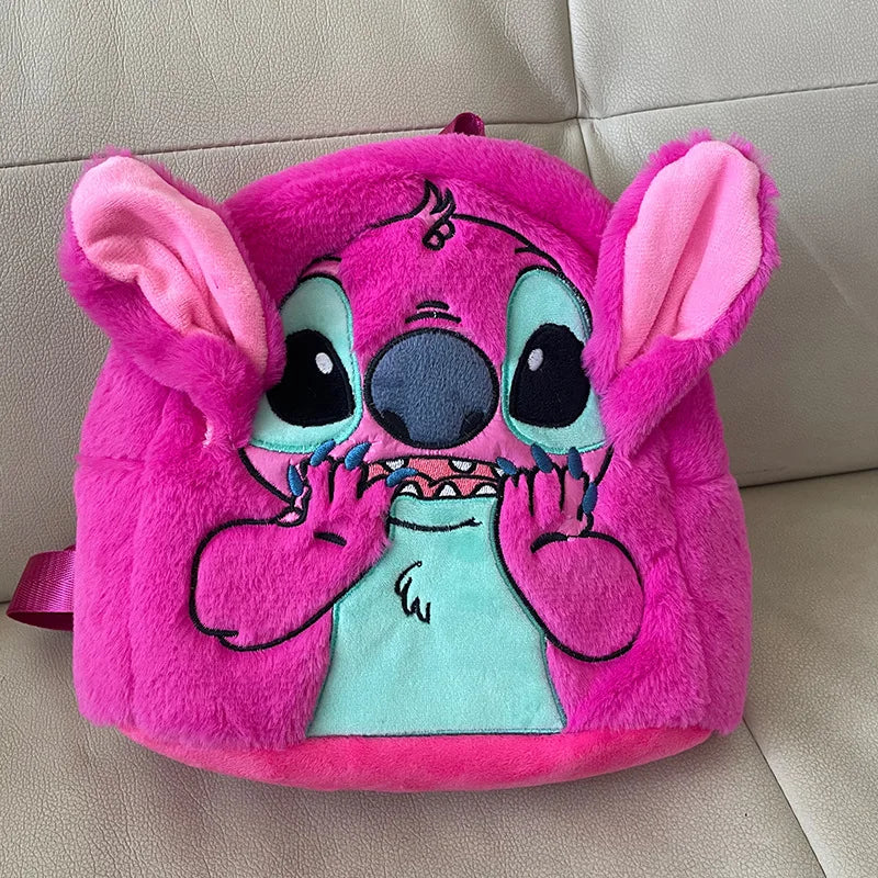 Disney  Stitch Plush New Backpack Cartoon Fashion 3d Mini Women's Backpack Large Capacity Cute Children Schoolbag High Quality!!