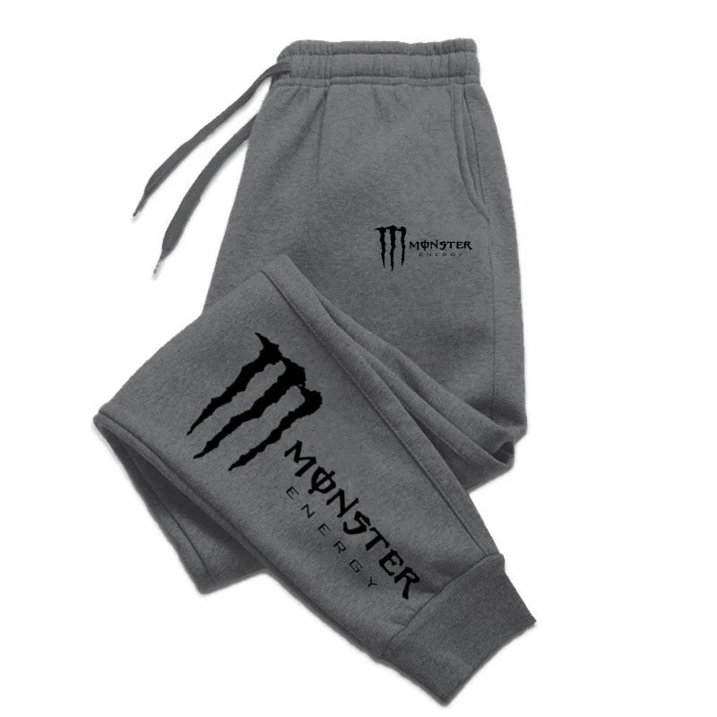 Monster Energy Letter Print Versatile Drawstring Casual Long Pants Men's Loose Straight Leg Jogger Pants