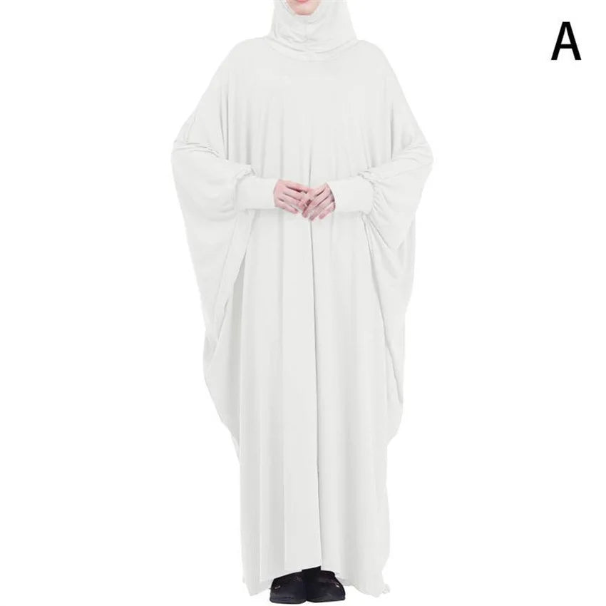 Muslim Hijab Abaya for Women Bat Sleeve Hooded Modest Prayer Dress Ladies Jilbabs Kaftan Dubai Saudi Robe Turkish Islam Clothing