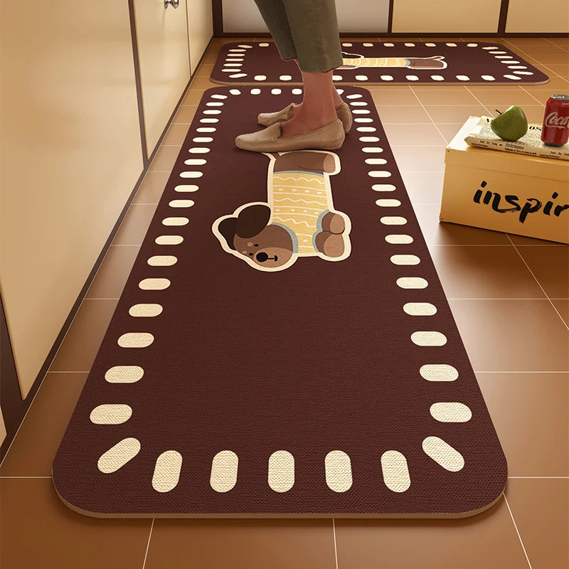 VIKAMA Budding Diatomite Carpet Scandinavian Style Non-Slip Water-Absorbent Mute Kitchen Breakfast Area Home Decoration