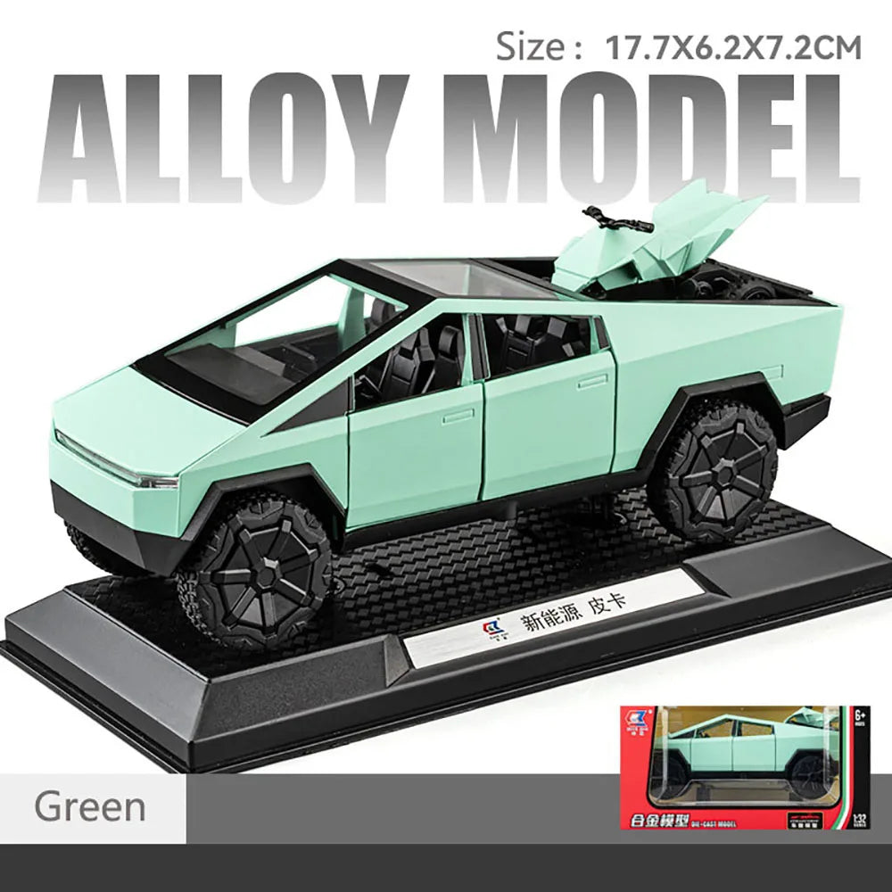 1:32 Simulated Pickup Truck And Rv Alloy Car Model Sound And Light Pull Back Toy Car Off-Road Vehicle Boys Collection Ornaments