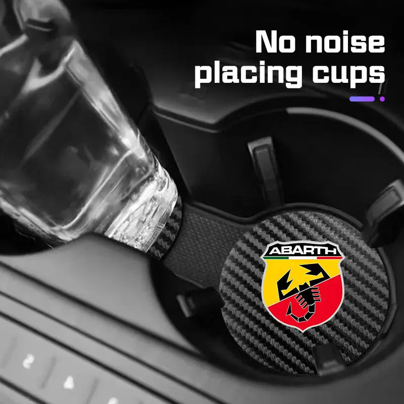 For Fiat 500 Punto 500x Bravo Stilo Ducato Abarth 500L 695 125 Car Coaster Water Cup Anti-slip Pad Water Cup Bottle Holder Mat