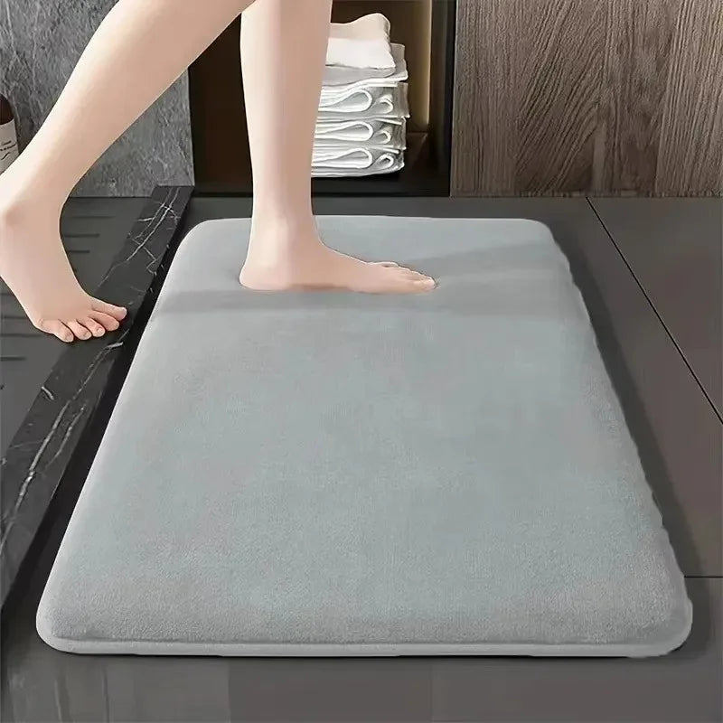 Absorbent Quick Drying Floor Mat Non Slip Bath Mat Anti Slip Coral Velvet Bathroom Floor Mat Door Mat Home Decoration Door Mat