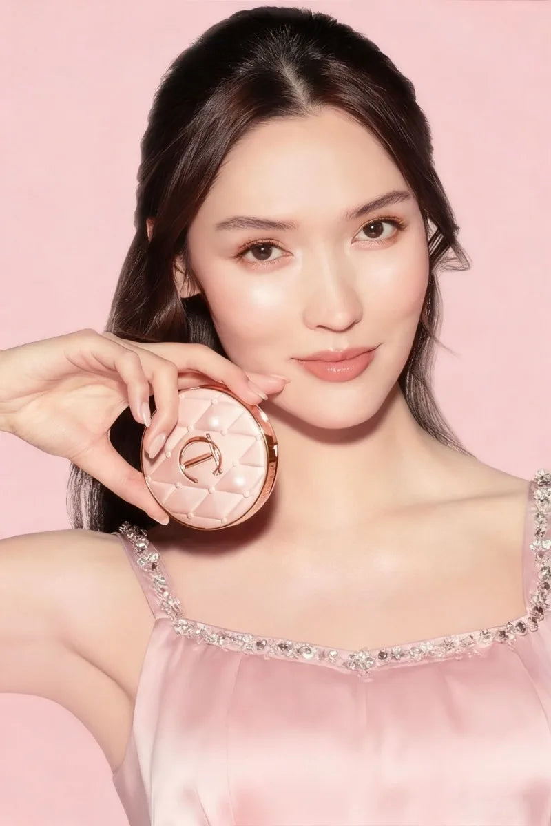 Charlotte Tilbury Shimmer Makeup Air Cushion Lightweight Moisture Oil Control Two Color Heart Shape Powder Blusher Unique Design
