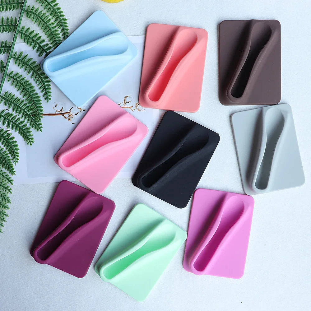 Silicone Lipstick Clip Card Holder for Phone Case - Anti-Fall Lip Gloss Holder with Kickstand, Liquid Silicone Mobile Phone Case