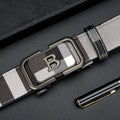 Trendy Plaid B Letter Automatic Buckle Belt for Men Premium Quality Fashionable Business Style Versatile Home Use