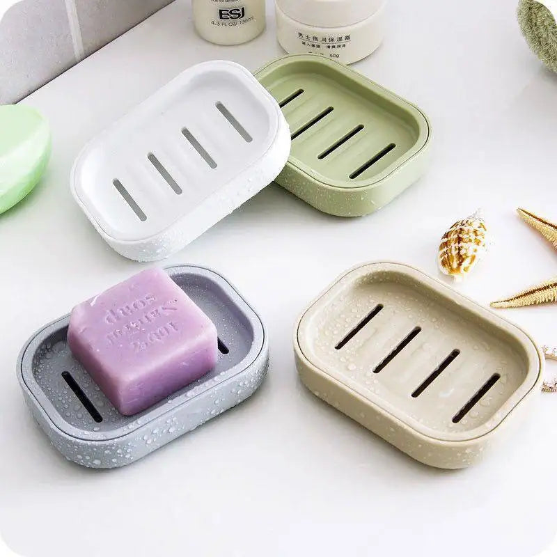 Double Layer Soap Dish Bathroom Dish Plate Case Plastic Drain Soap Box Home Travel Soap Holder Container Portable Soap Rack