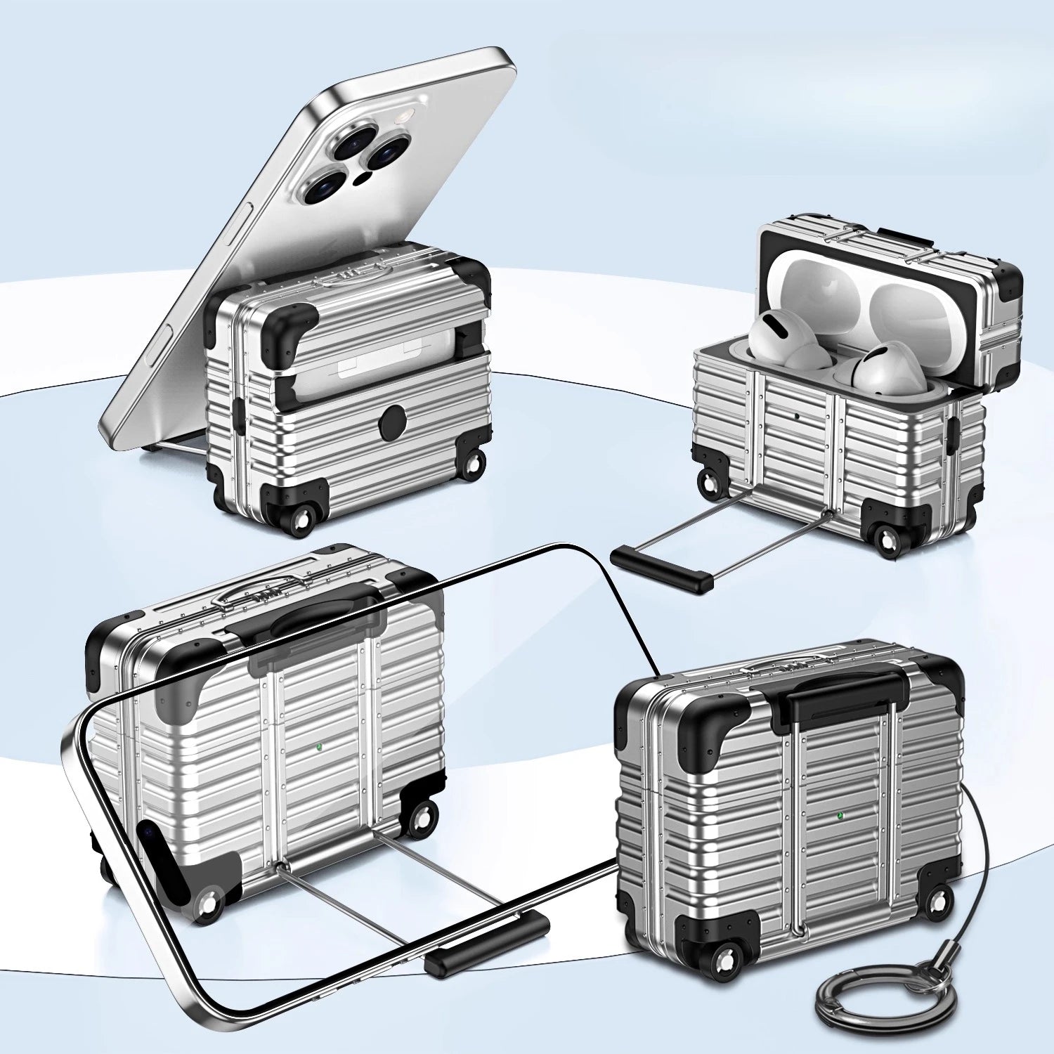 Individual Suitcase for Airpods 4 3 2 Pro Trendy Luggage Protective Case for Airpods1/2/pro2 Drop-proof Headphone Case ﻿  ﻿