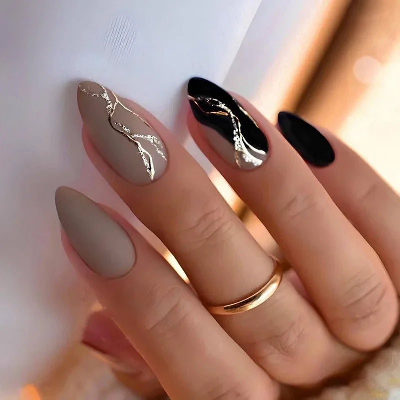 24Pcs/Set Sweet Love Fake Nail with Gradient French Press on Nails Reusable Short Full Cover Nail Tips for Women Wholesale