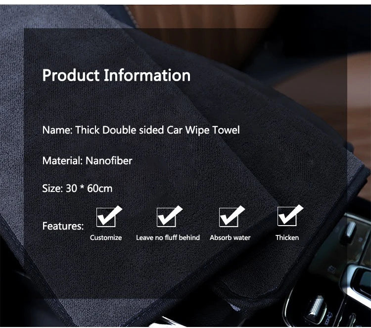 Microfiber Towel Car Wash Thickened Soft Detailing Cleaning Cloth for Rolls-Royce Cullinan Phantom Ghost Wraith Dawn Accessories