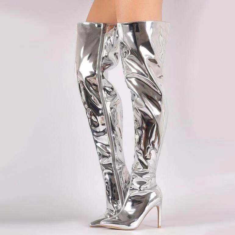 over the knee punk boots