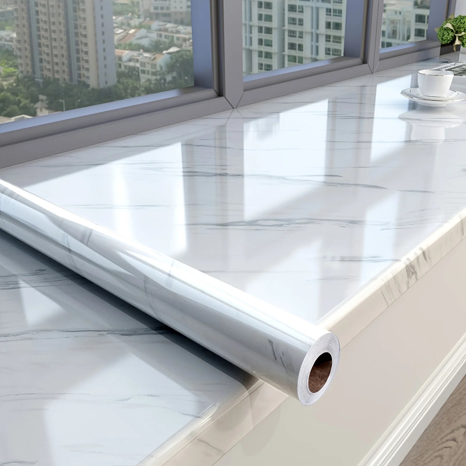 Self-Adhesive Marble Wallpaper, 0.12mm Thick, Easy Peel & Stick,  Quick Renovation for Kitchen Bathroom Toilet Wall Decor