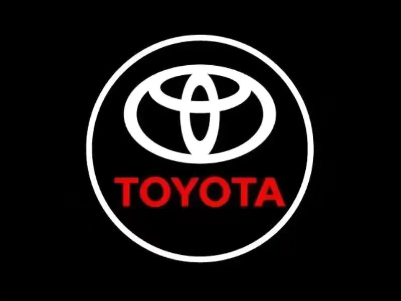 2PCS LED door Logo welcome Lamp light For Toyota Camry Highlander Land Cruiser Prado Avalon Reiz Rav4 Crown CHR Prius accessory