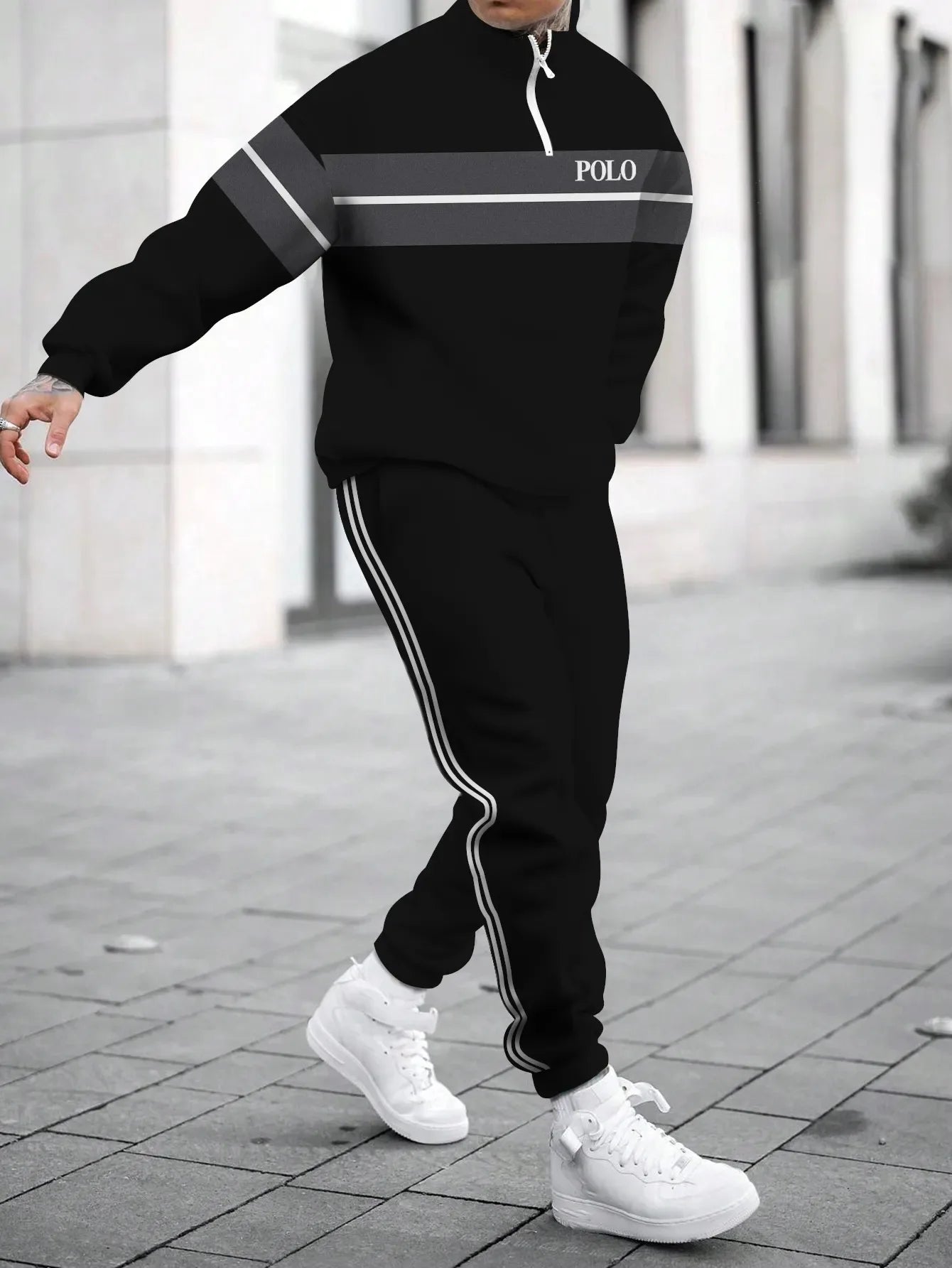 Men's Hoodie Sweatshirt 3D Print Casual Sportswear Long Sleeve Loose Fit Spring Autumn Set with Pants Polyester Fabric