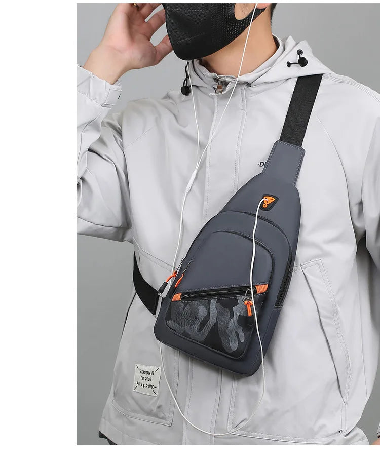 Casual Men Crossbody Shoulder Bag Chest Bag Outdoor Travel Sports For Ferrari Roma F80 296 GTB GTS SF90 Stradale Spider Spyde