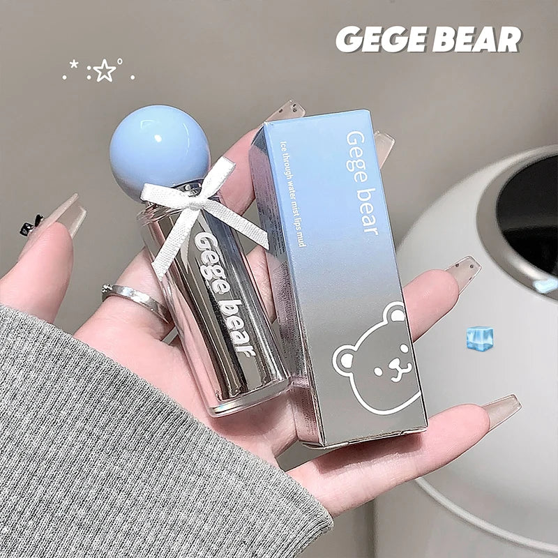 Gege bear Artistic Soft Mist Mousse Lip Glaze Velvet Matte Lipstick Holding Makeup Not Easy to Sticky Cosmetics Lipstick