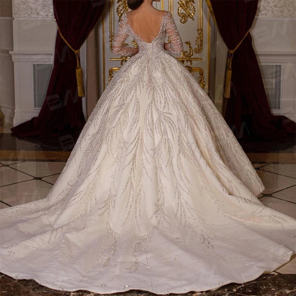 luxury hand beaded wedding dress