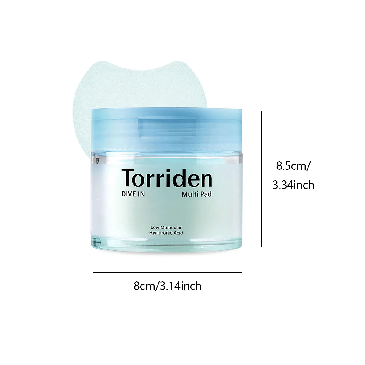 Torriden Dive-in Vegan Hyaluronic Acid Toner Pads(80 Pads),Hydrating&Lightweight Texture,Gentle Cleansing,K-Beauty,Korean Makeup