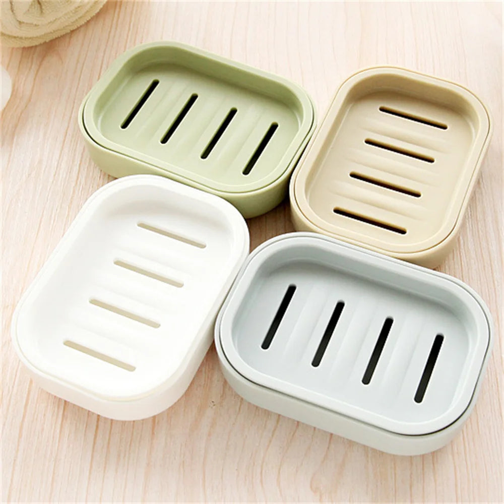 Double Layer Soap Dish Bathroom Dish Plate Case Plastic Drain Soap Box Home Travel Soap Holder Container Portable Soap Rack