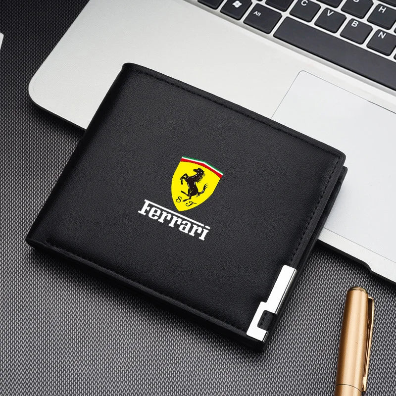 Leather Car LOGO Short Men Wallet Purse With Card Holder License for Rolls-Royce Cullinan Phantom Ghost Wraith Dawn Accessories