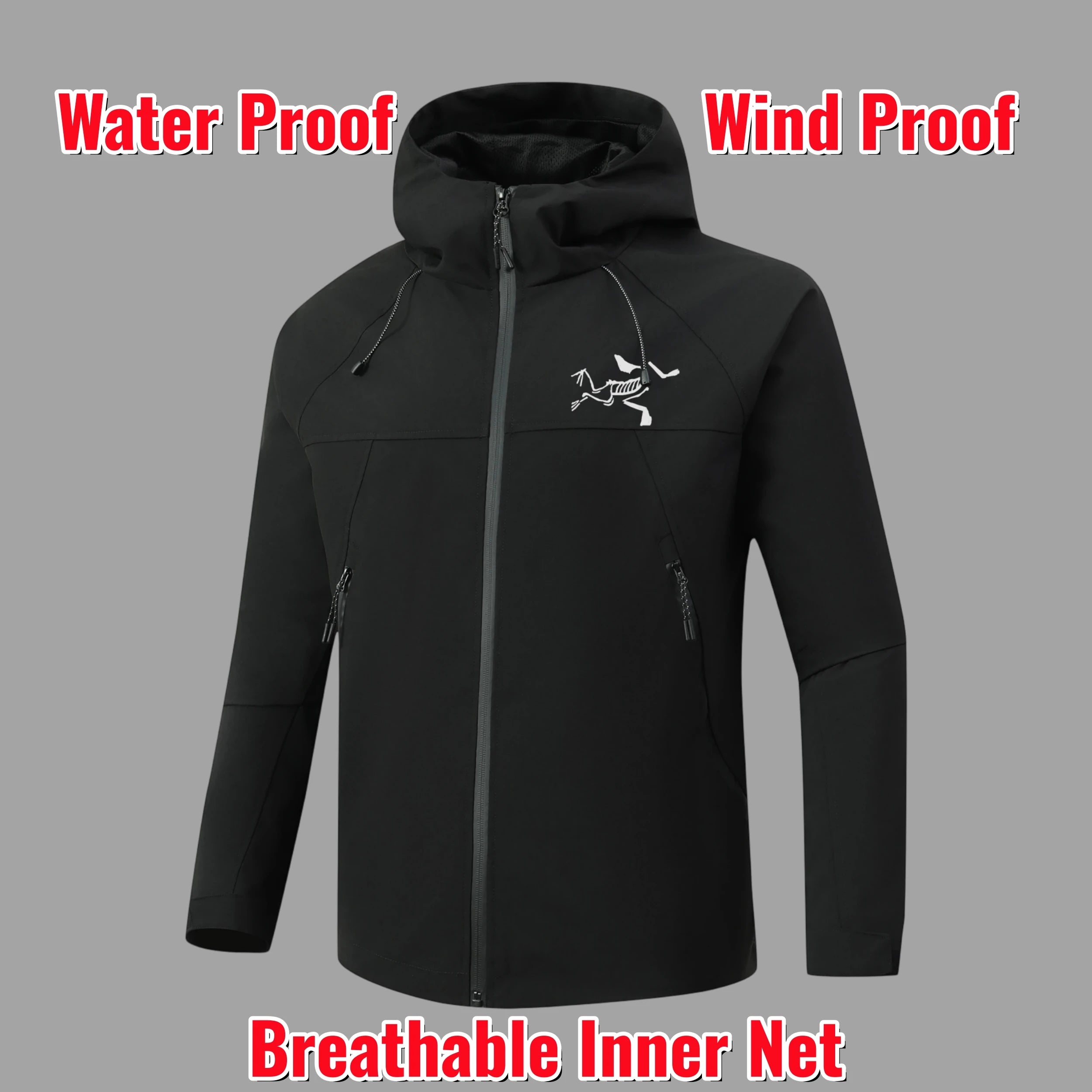 Unisex Waterproof Windproof Hooded ARC Jacket with Breathable Inner Net - Multiple Colors for Outdoor Fishing Hiking Jacket