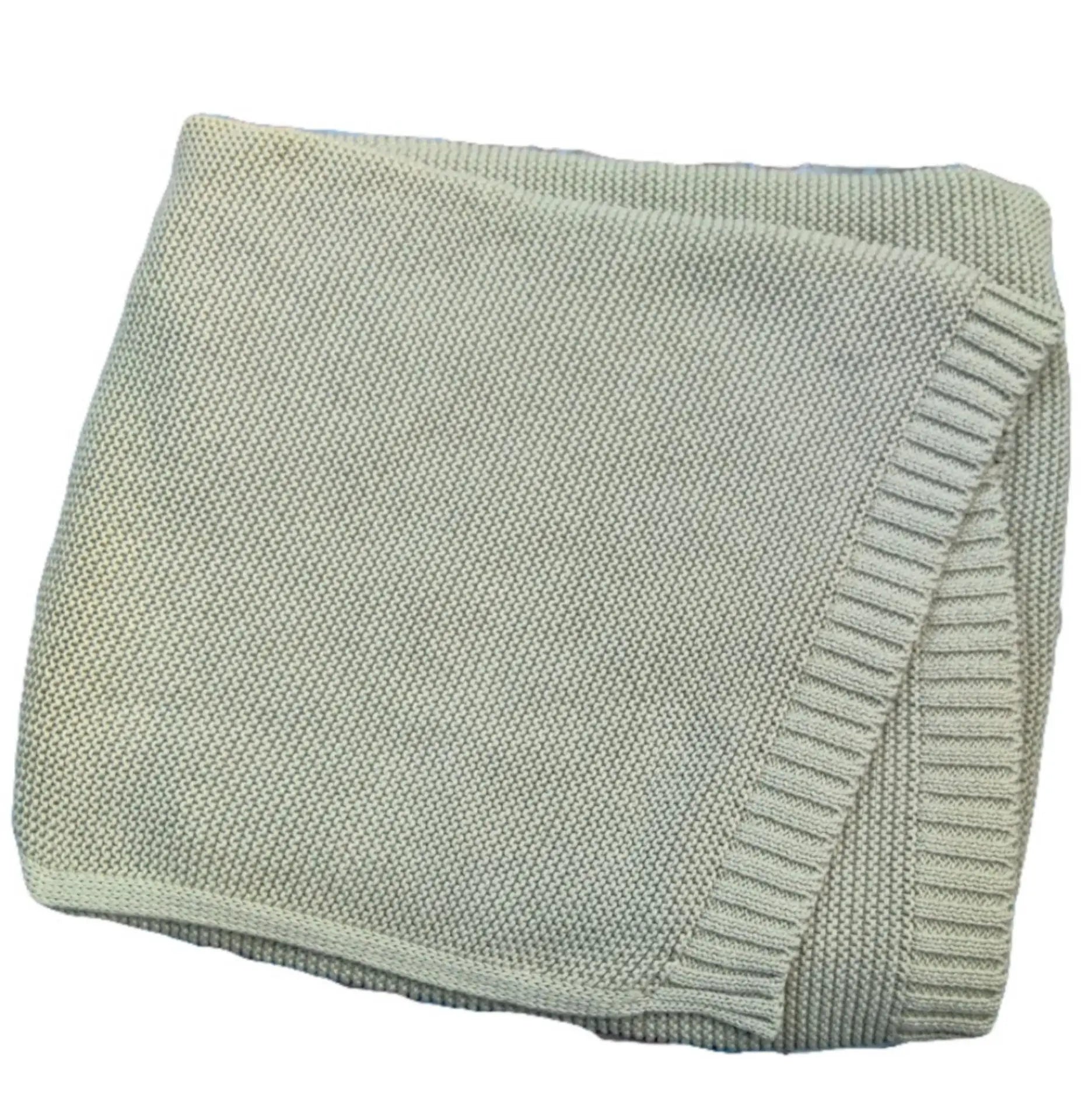 Personalized Embroidered Name Knitted Cotton Blanket Stroller Cover Kids Nap Blanket for Newborn Baby Shower Gift