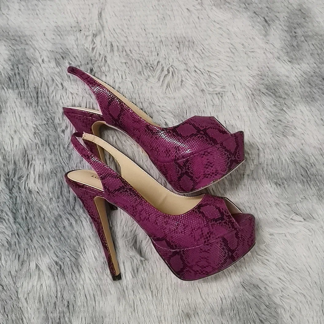 Women Pumps Stilettos 14CM Platform Stripper High Heels Sexy Open Toe Sandals Gladiator Party Dress Wedding Shoes Large Size 44