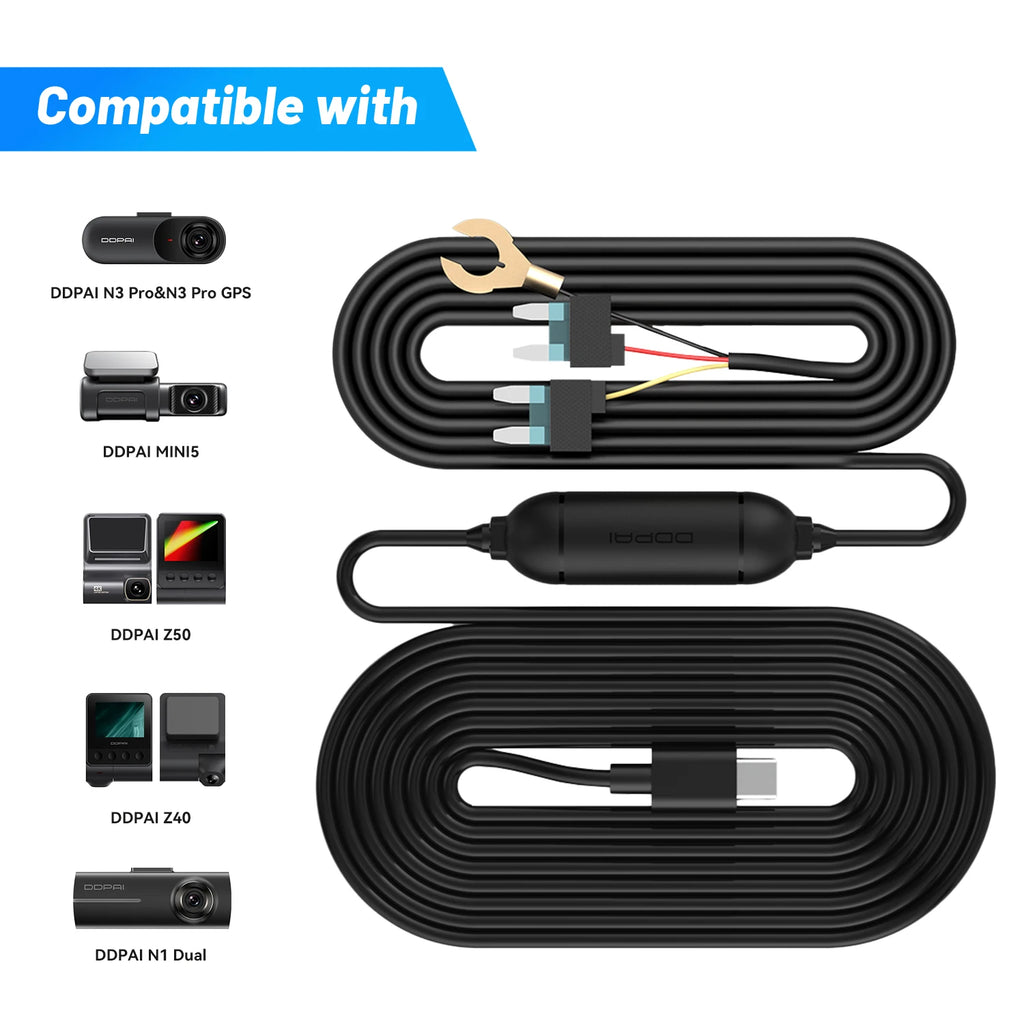 DDPAI Dashcam Hardwire Kit for 24H Parking Monitor Compatible with N1/N3 Pro/N5/Z40/Z50