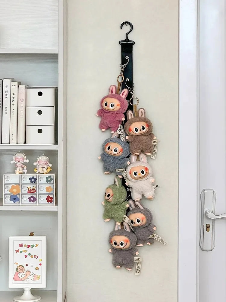 Hanging Storage Hook for Labubu Cartoon Doll Storage Rack with 8 Hooks Door & Wall Hanging Organizer for Labubu Accessories