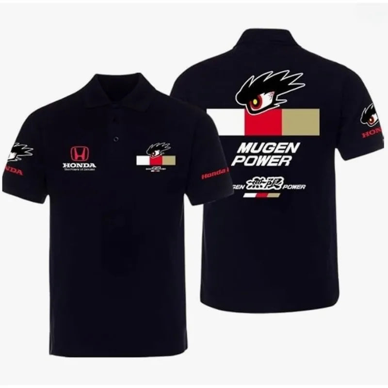 Honda 2025 Summer New Hot Men's High-quality Polo Shirt Racing Badge Casual 2025 Summer Breathable Comfortable Street Polo Shirt